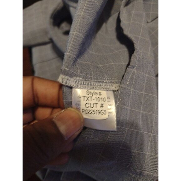 Mizzen Main Leeward Blue Check Long Sleeve Button Shirt 2XL Trim Fit - Picture 8 of 11